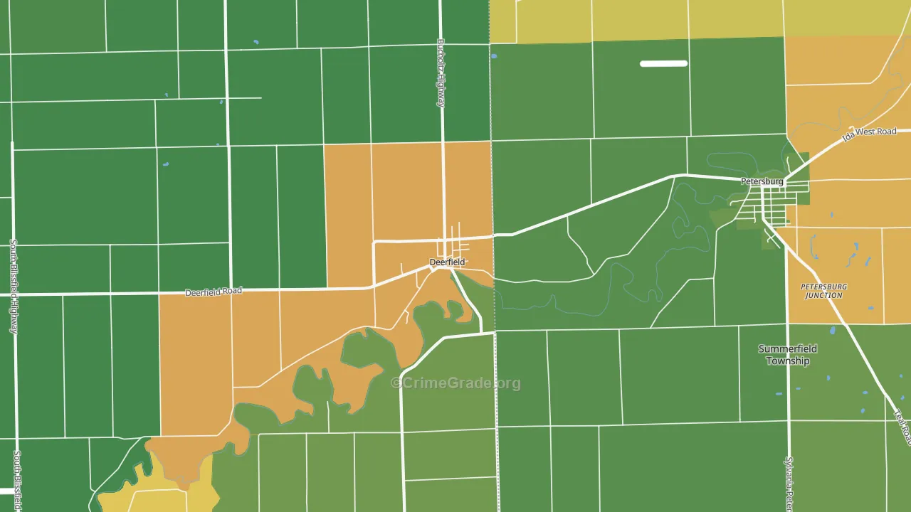 Deerfield, MI Map of Assault Rates
