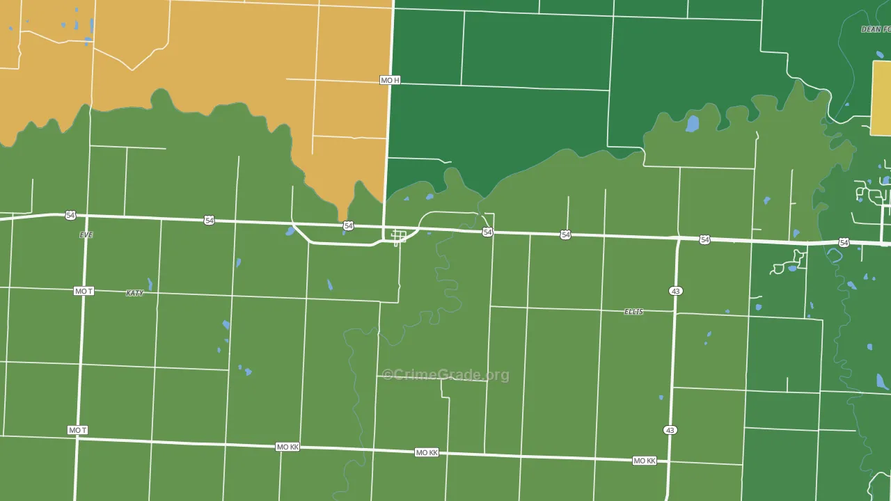 Deerfield, MO Map of Assault Rates