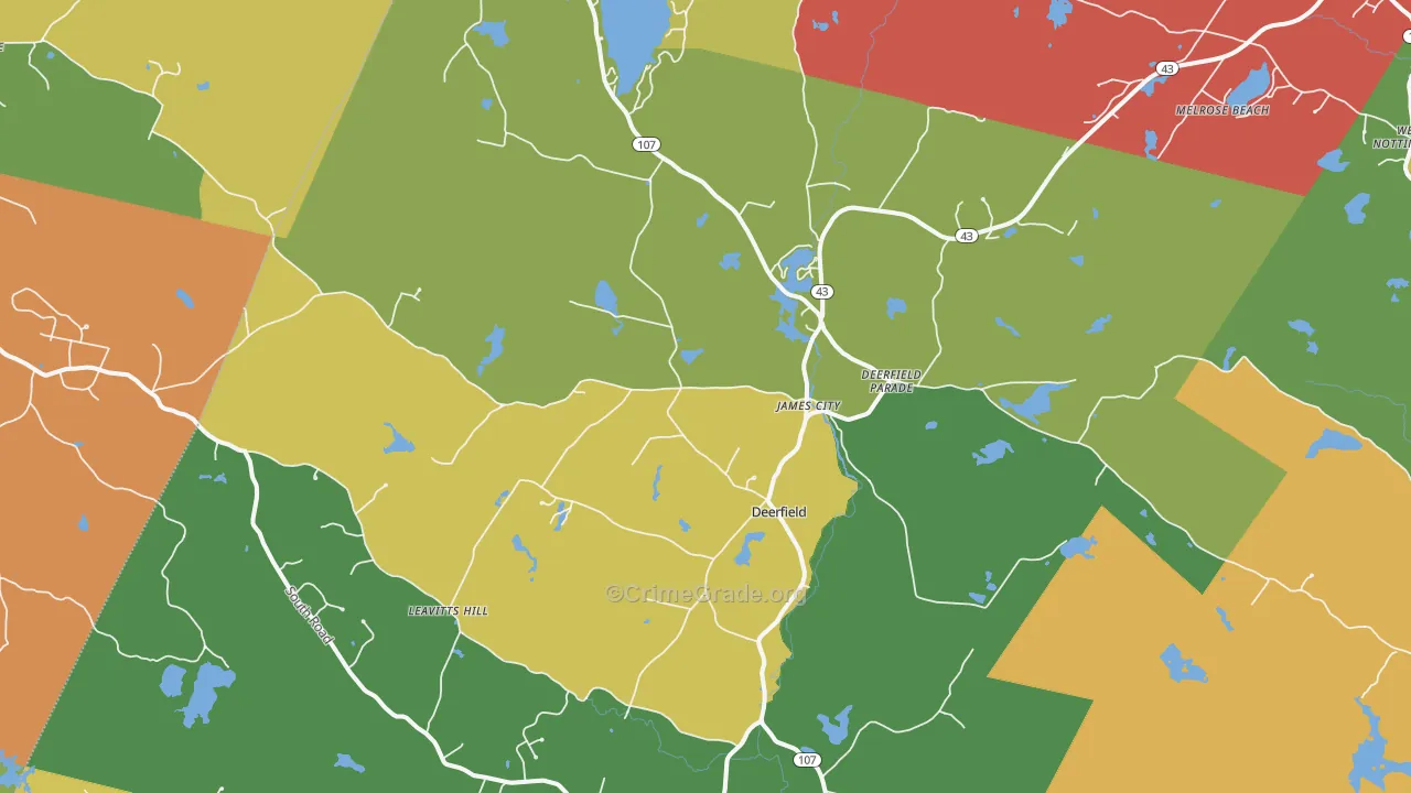 Deerfield, NH Map of Assault Rates