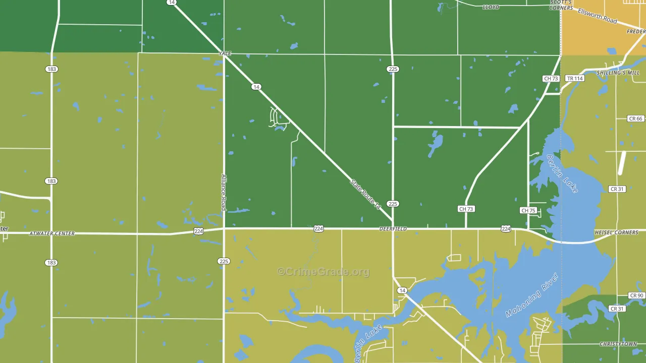 Deerfield, OH Map of Assault Rates