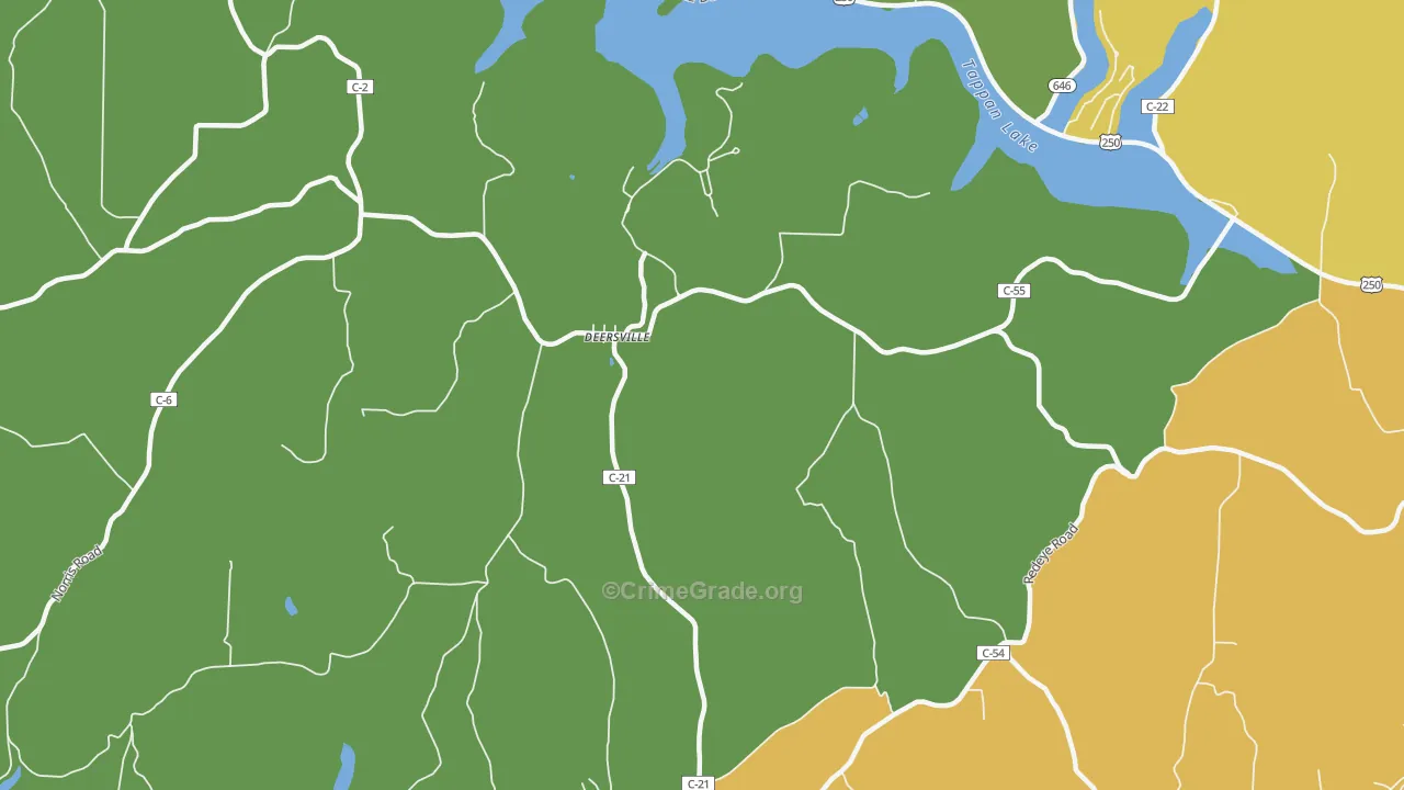 Deersville, OH Map of Assault Rates