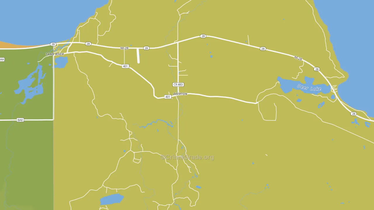 Deerton, MI Map of Assault Rates