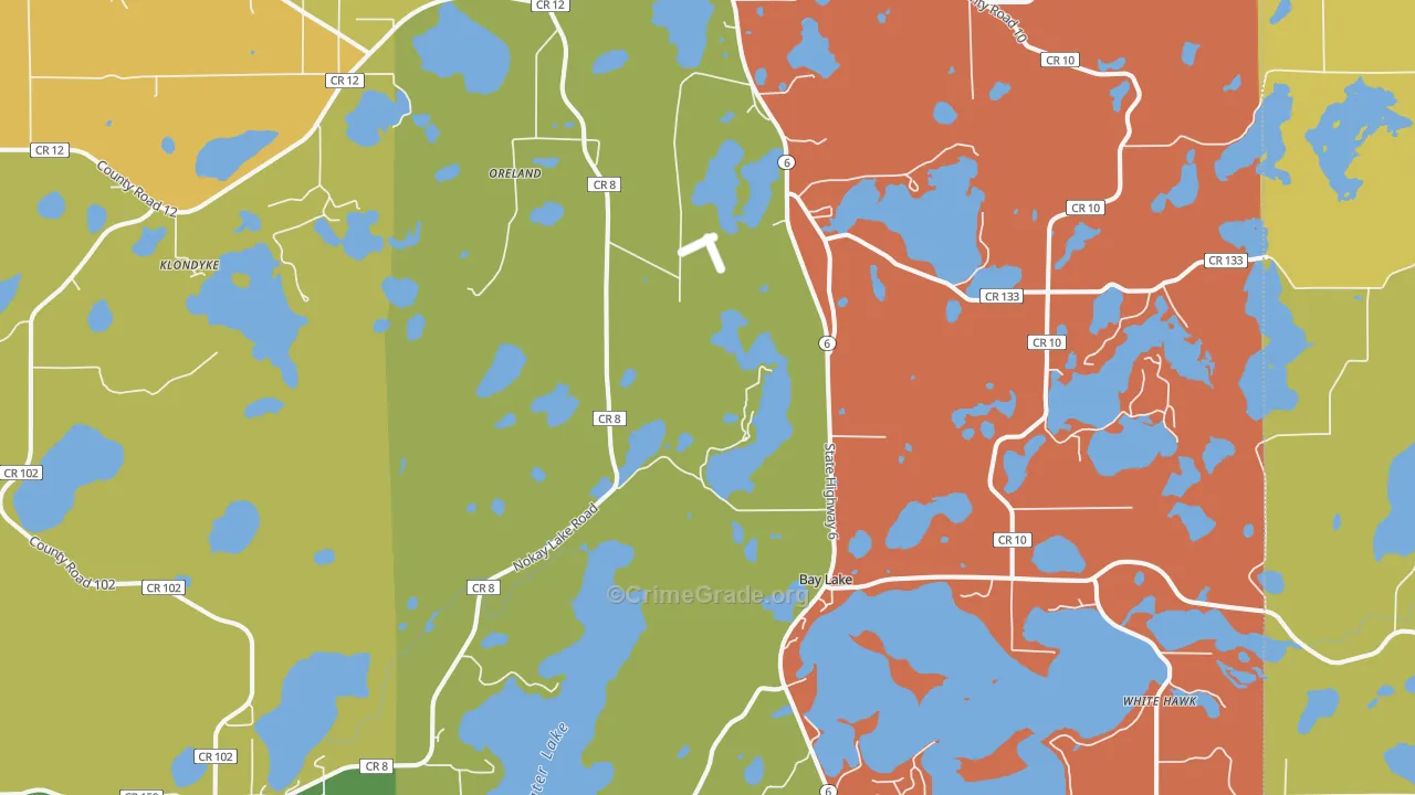 Deerwood, MN Map of Assault Rates