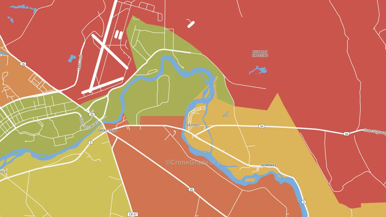 Deferiet, NY Map of Assault Rates