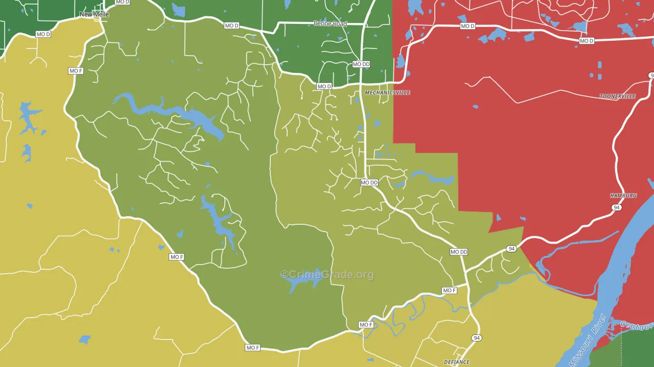 Defiance, MO Map of Assault Rates