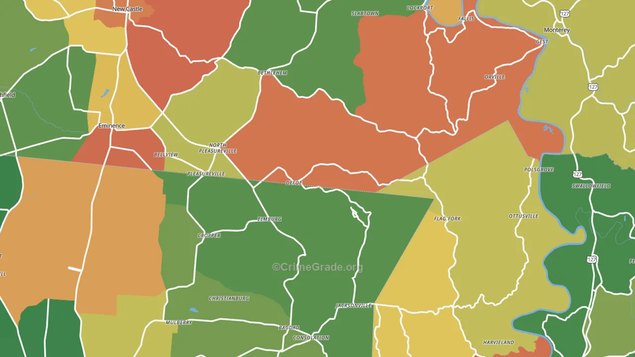 DeFoe, KY Map of Assault Rates