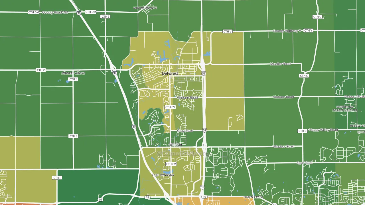 DeForest, WI Map of Assault Rates