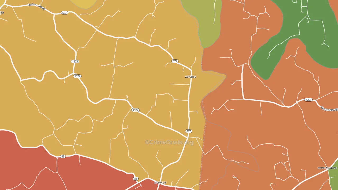 Defries, KY Map of Assault Rates
