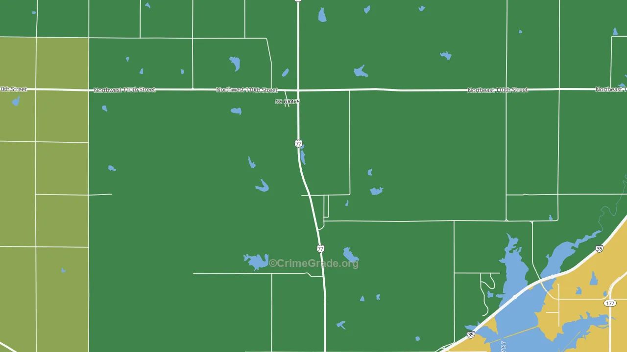 DeGraff, KS Map of Assault Rates