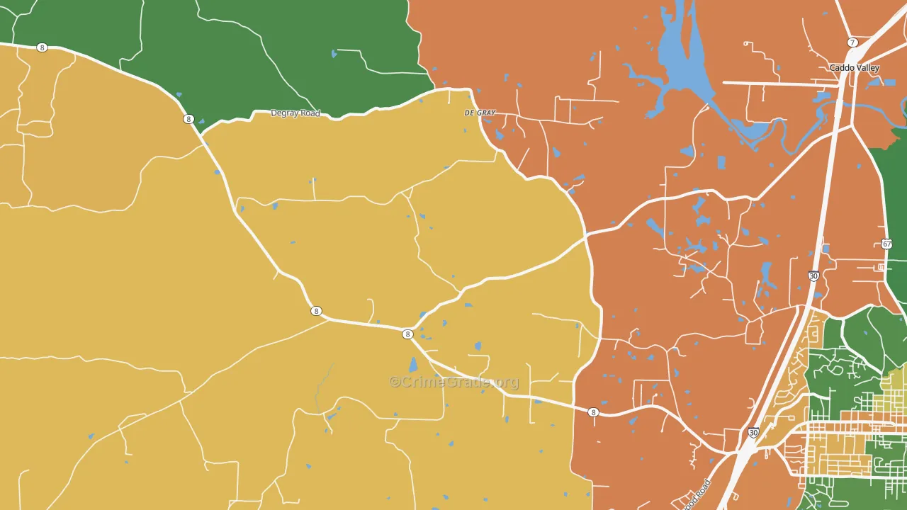 DeGray, AR Map of Assault Rates