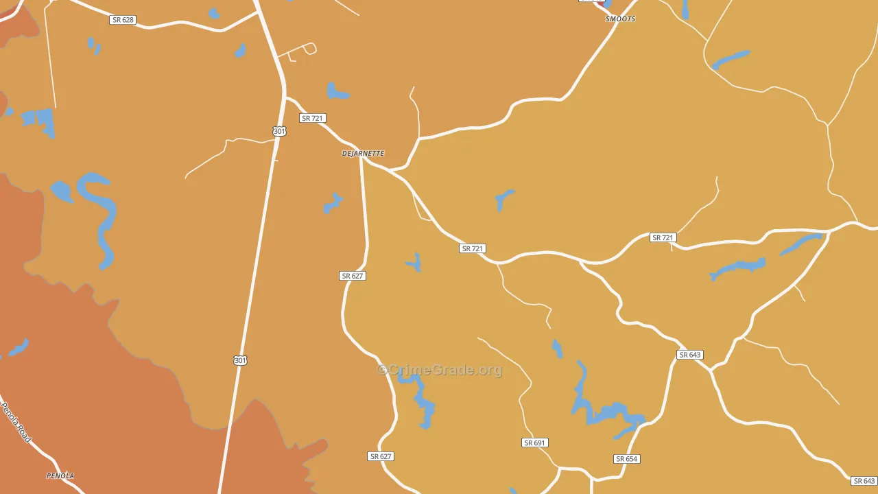 DeJarnett, VA Map of Assault Rates