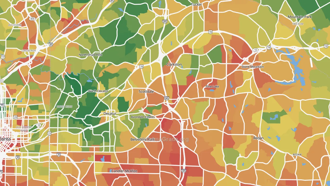 DeKalb County, GA Map of Assault Rates