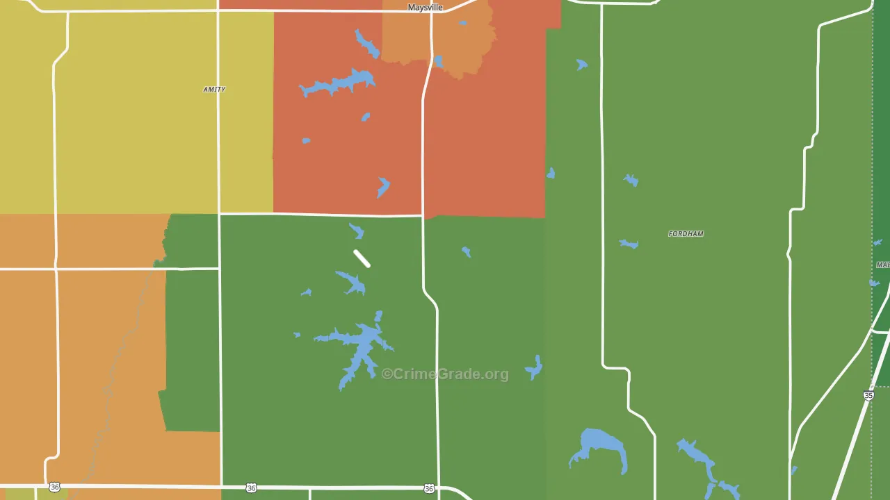DeKalb County, MO Map of Assault Rates