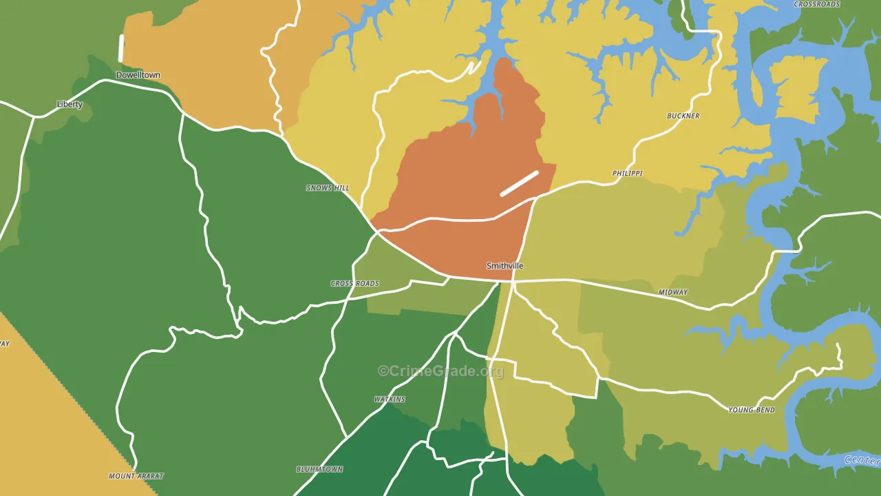 DeKalb County, TN Map of Assault Rates