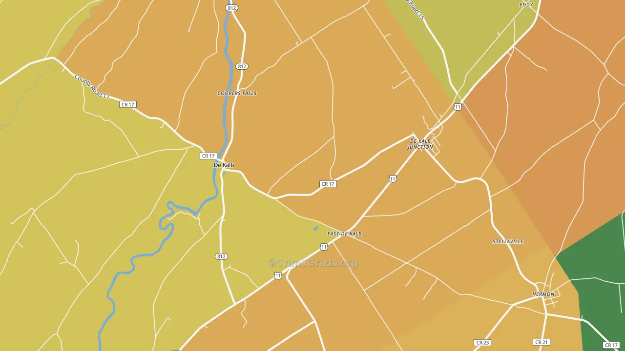 DeKalb Junction, NY Map of Assault Rates