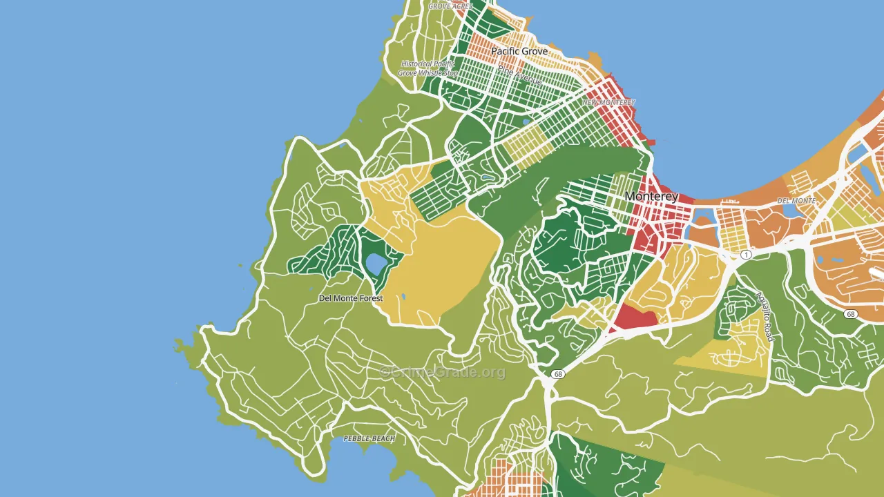 Del Monte Forest, CA Map of Assault Rates