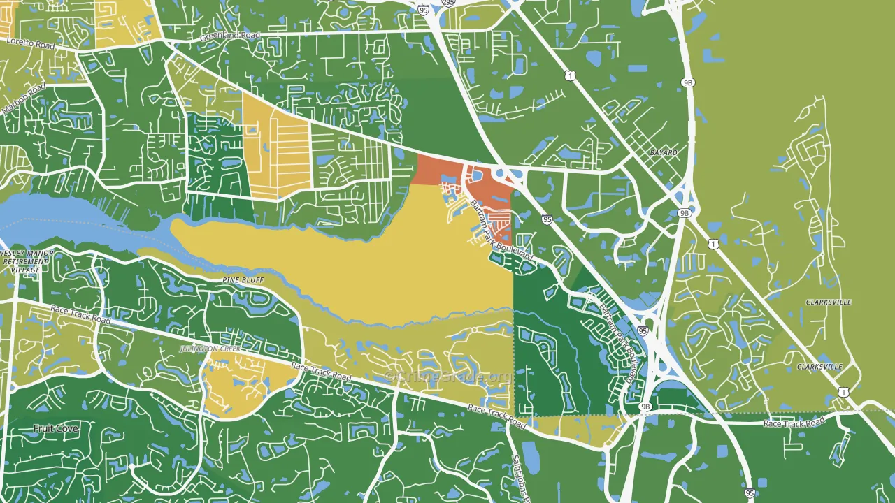 Del Rio, Jacksonville, FL Map of Assault Rates