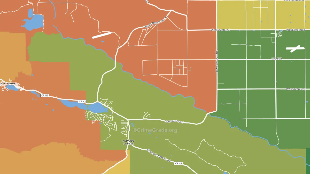 Del Sur, CA Map of Assault Rates