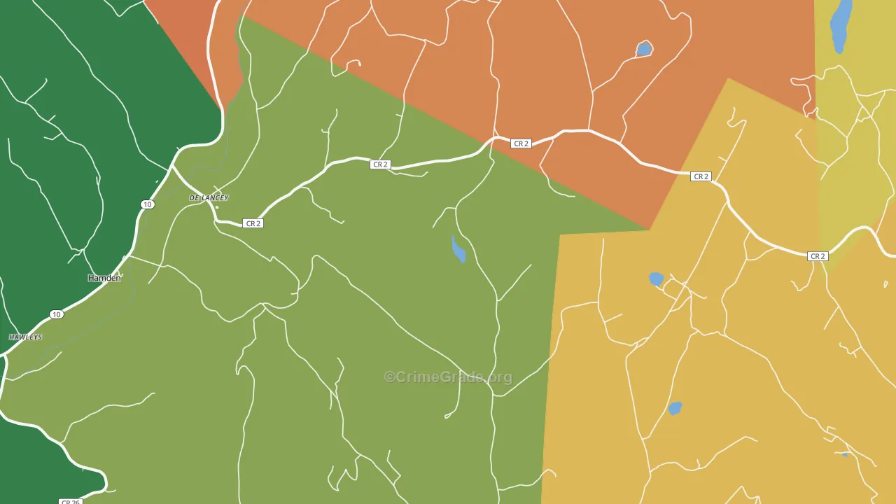 DeLancey, NY Map of Assault Rates