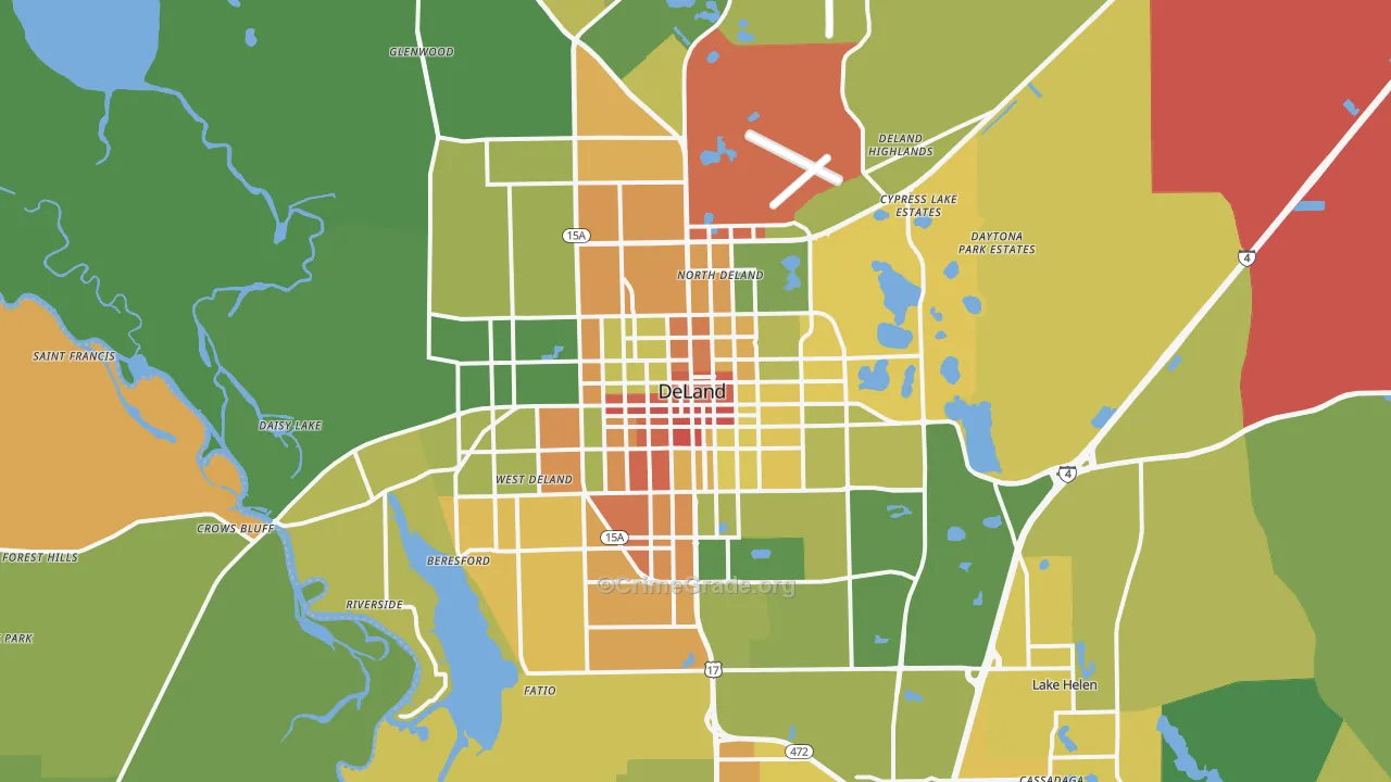 DeLand, FL Map of Assault Rates