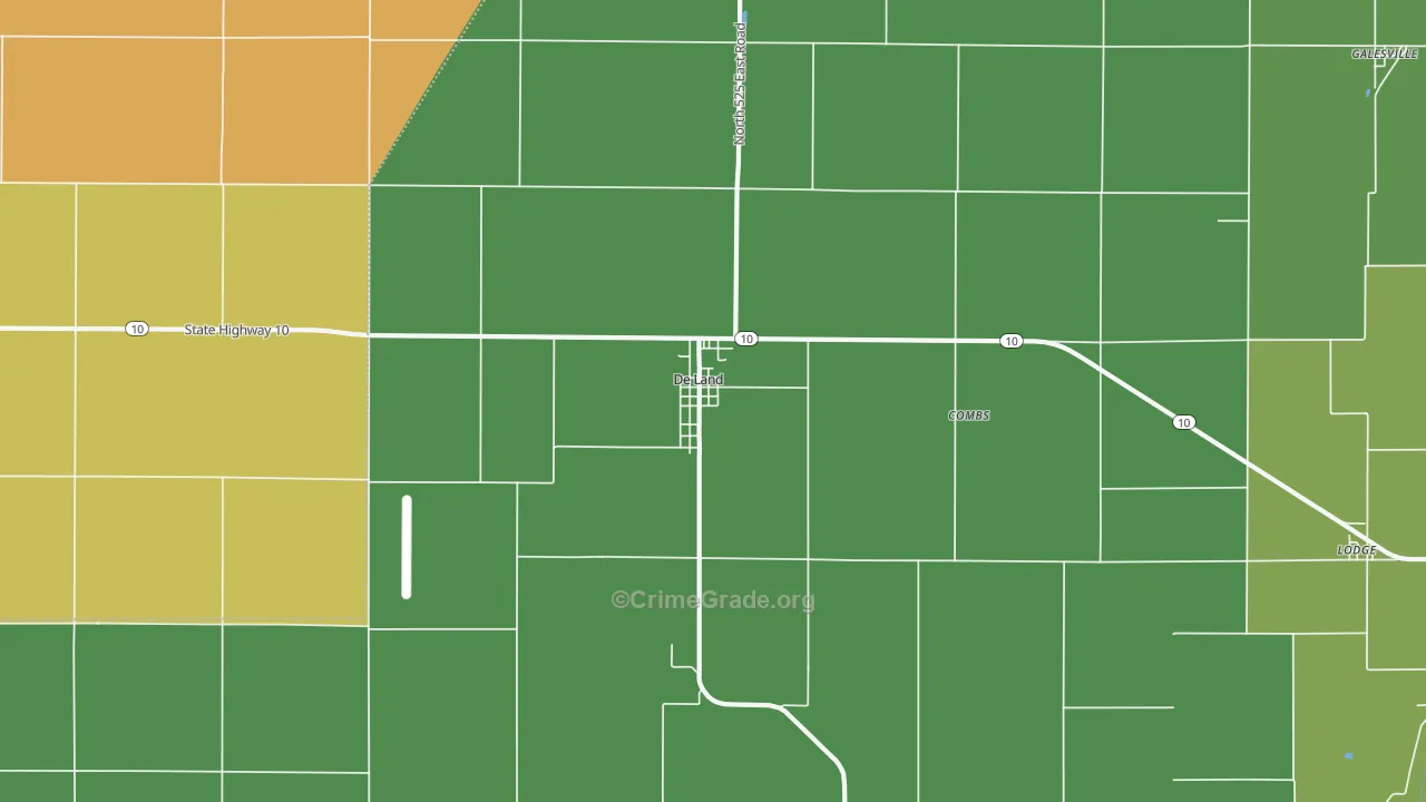 DeLand, IL Map of Assault Rates
