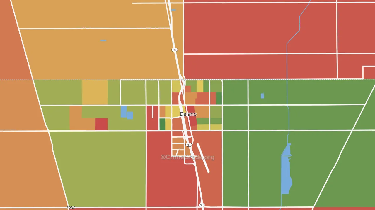 Delano, CA Map of Assault Rates