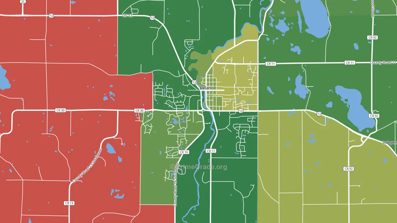 Delano, MN Map of Assault Rates