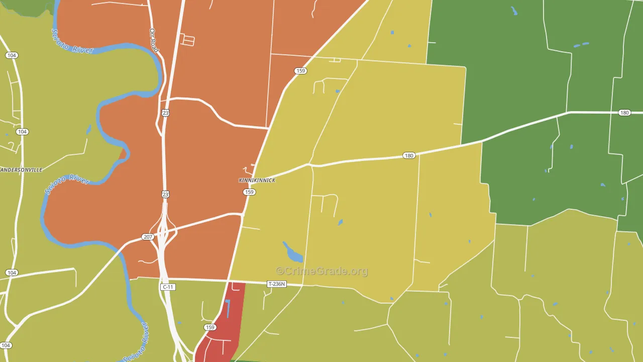 Delano, OH Map of Assault Rates