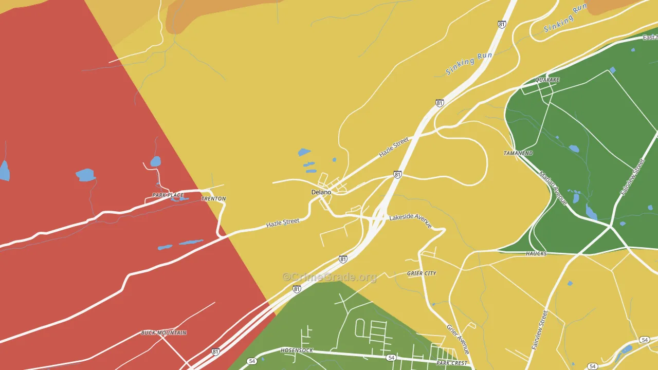 Delano, PA Map of Assault Rates
