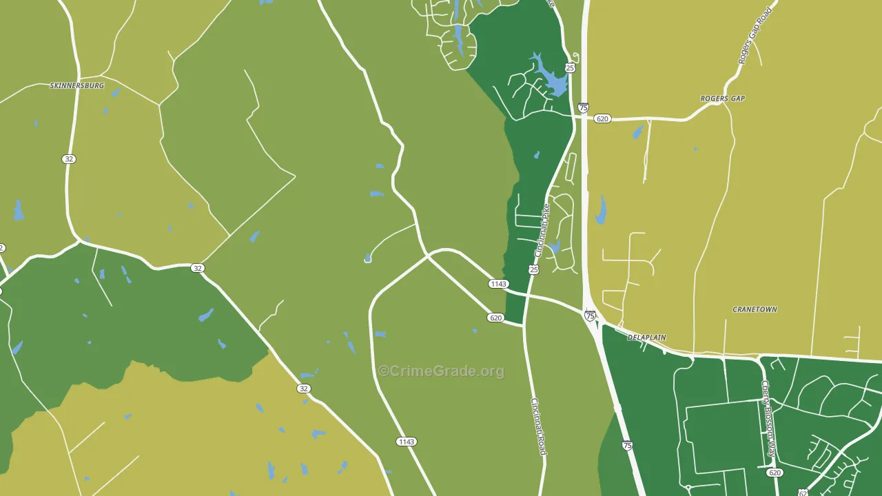 Delaplain, KY Map of Assault Rates