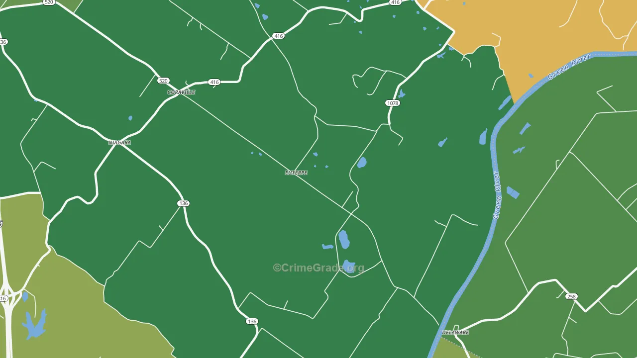 Delaware, KY Map of Assault Rates