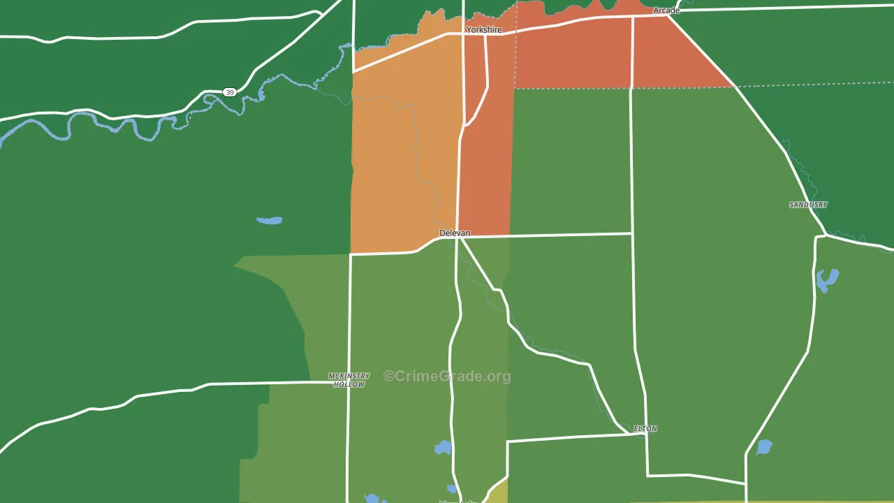 DeLevan, NY Map of Assault Rates