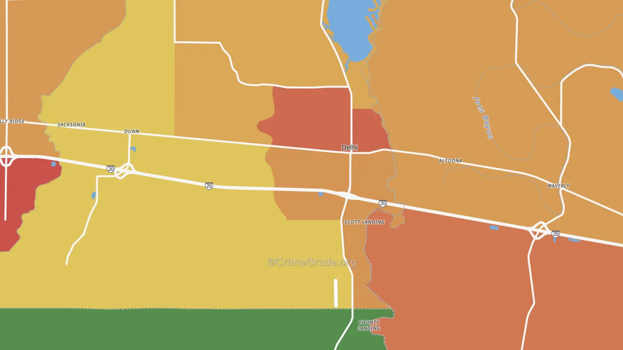 Delhi, LA Map of Assault Rates