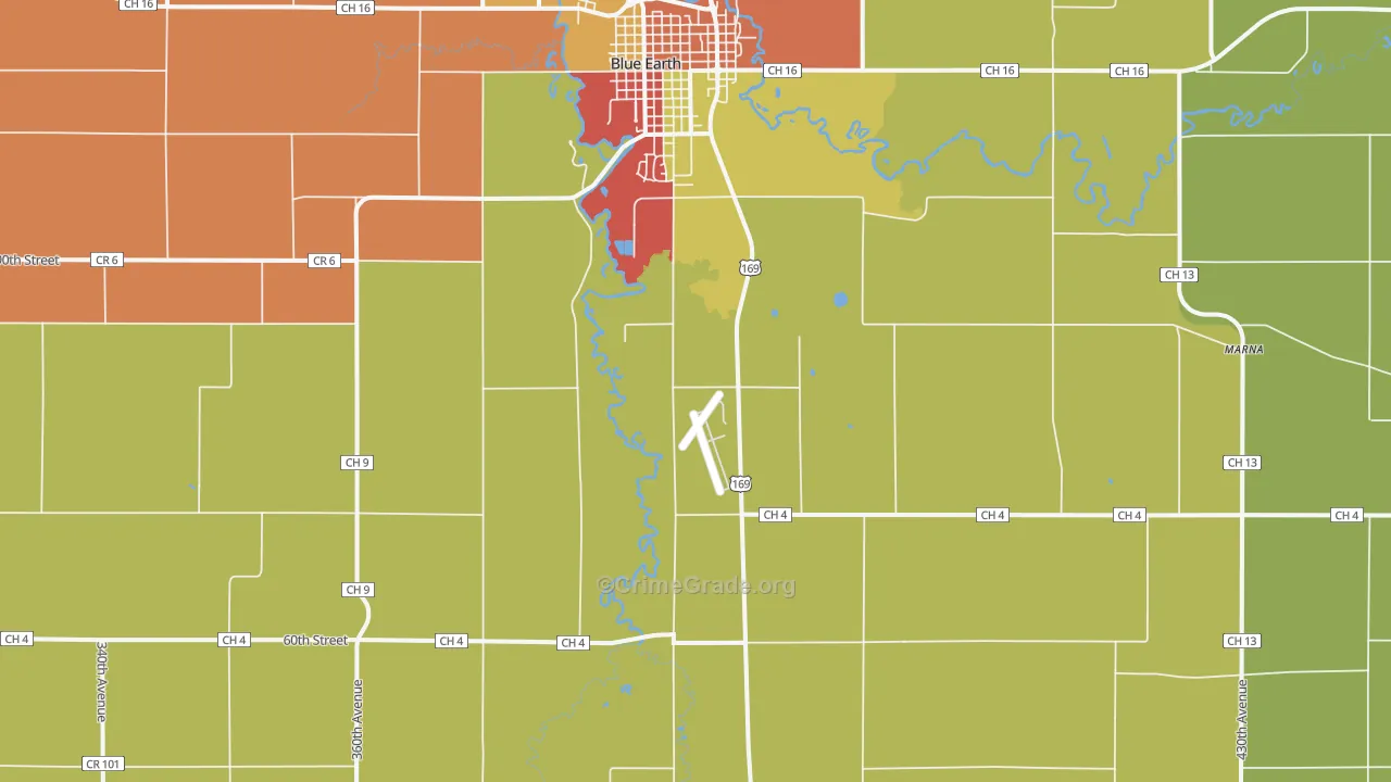 Dell, MN Map of Assault Rates