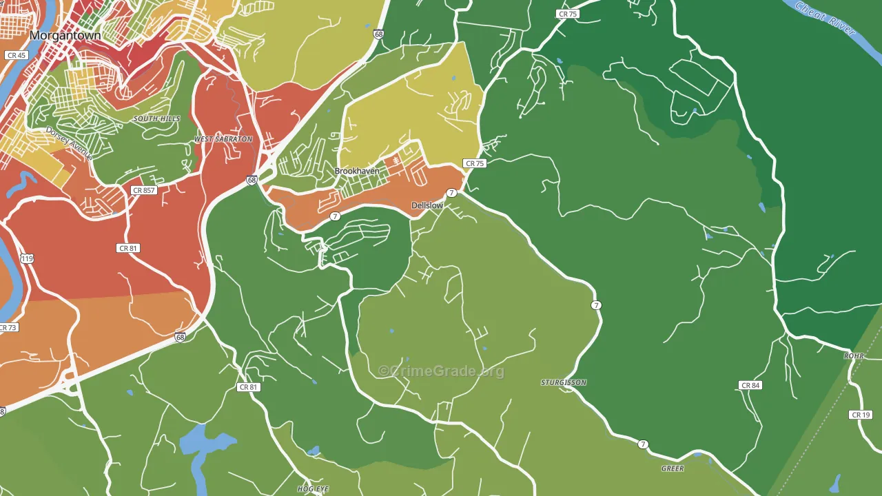 Dellslow, WV Map of Assault Rates