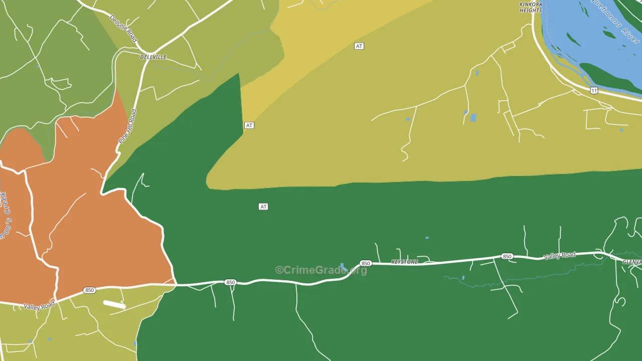Dellville, PA Map of Assault Rates
