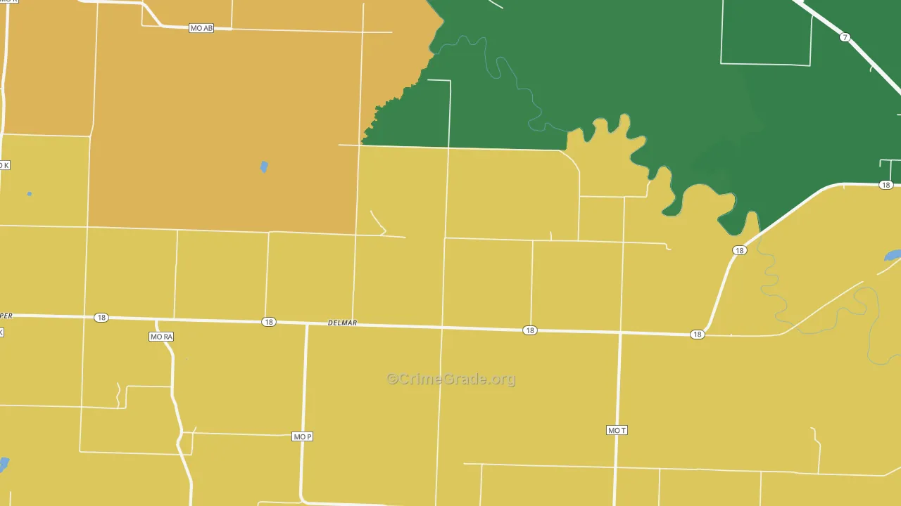 Delmar, MO Map of Assault Rates