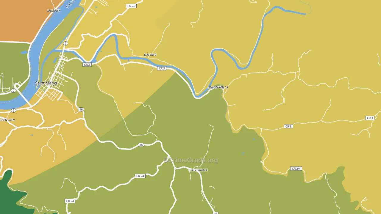Delong, WV Map of Assault Rates