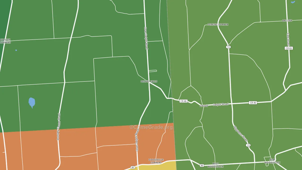 Delphi Falls, NY Map of Assault Rates