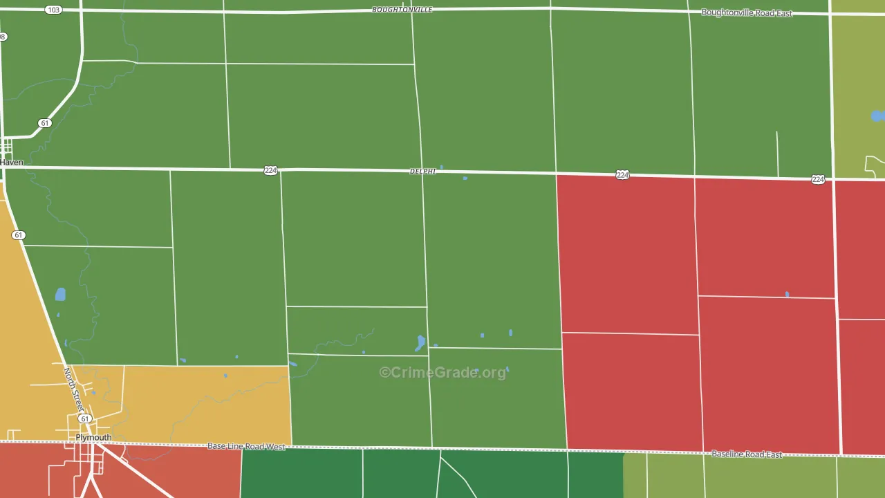 Delphi, OH Map of Assault Rates
