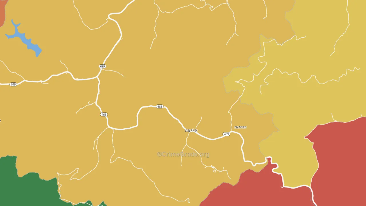 Delphia, KY Map of Assault Rates