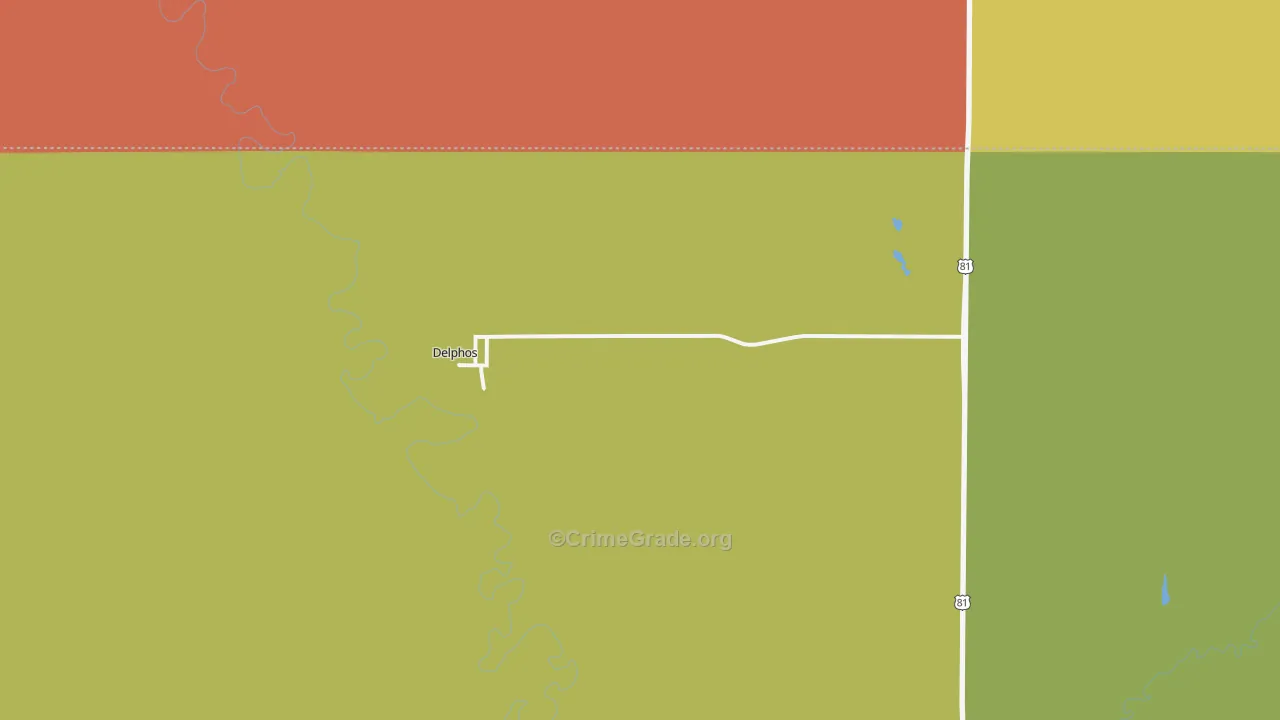 Delphos, KS Map of Assault Rates