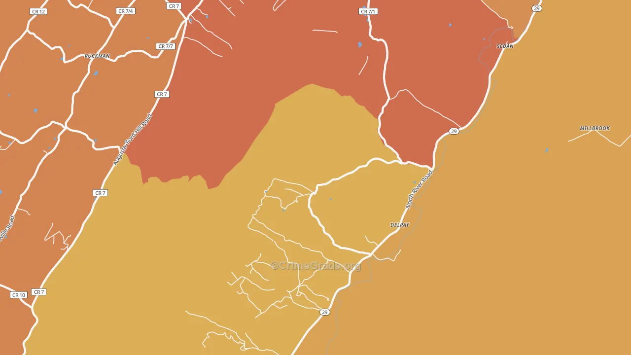 Delray, WV Map of Assault Rates