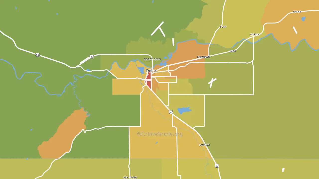 Delta, CO Map of Assault Rates