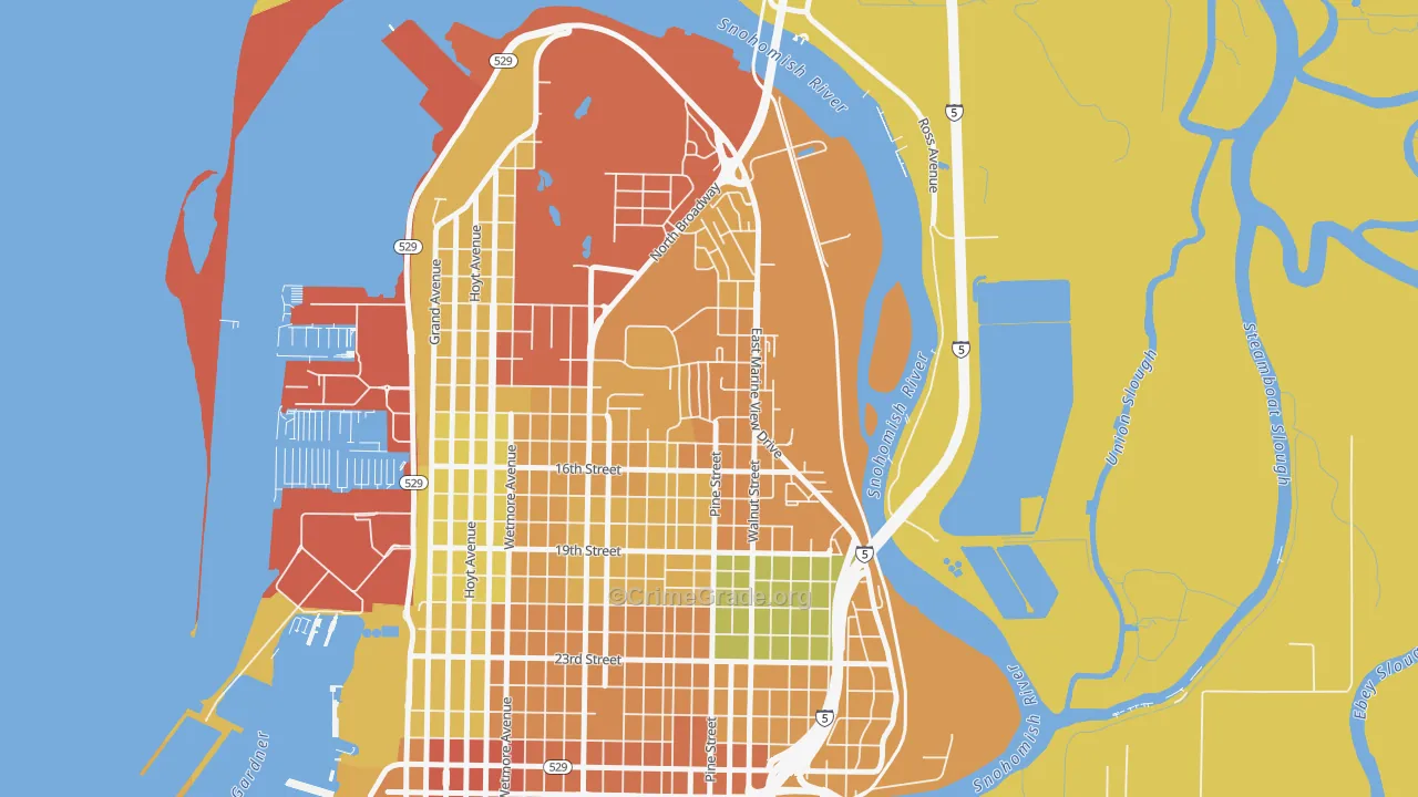 Delta, Everett, WA Map of Assault Rates
