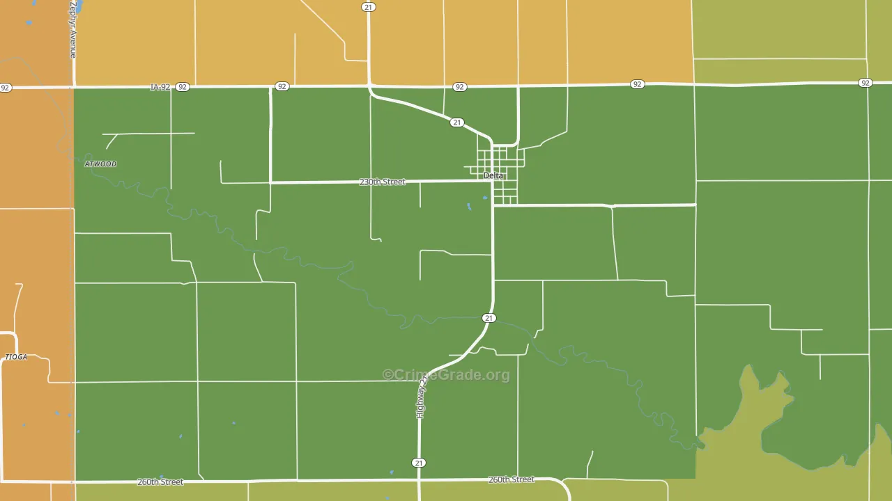 Delta, IA Map of Assault Rates