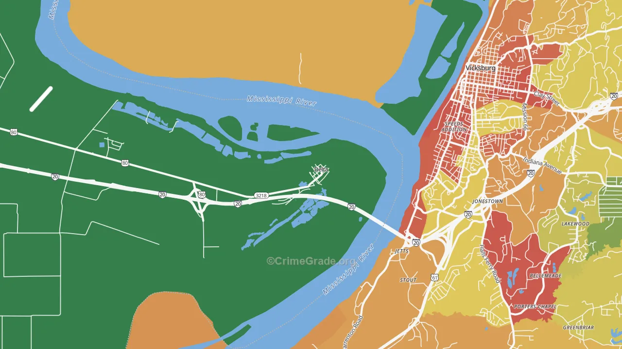 Delta, LA Map of Assault Rates