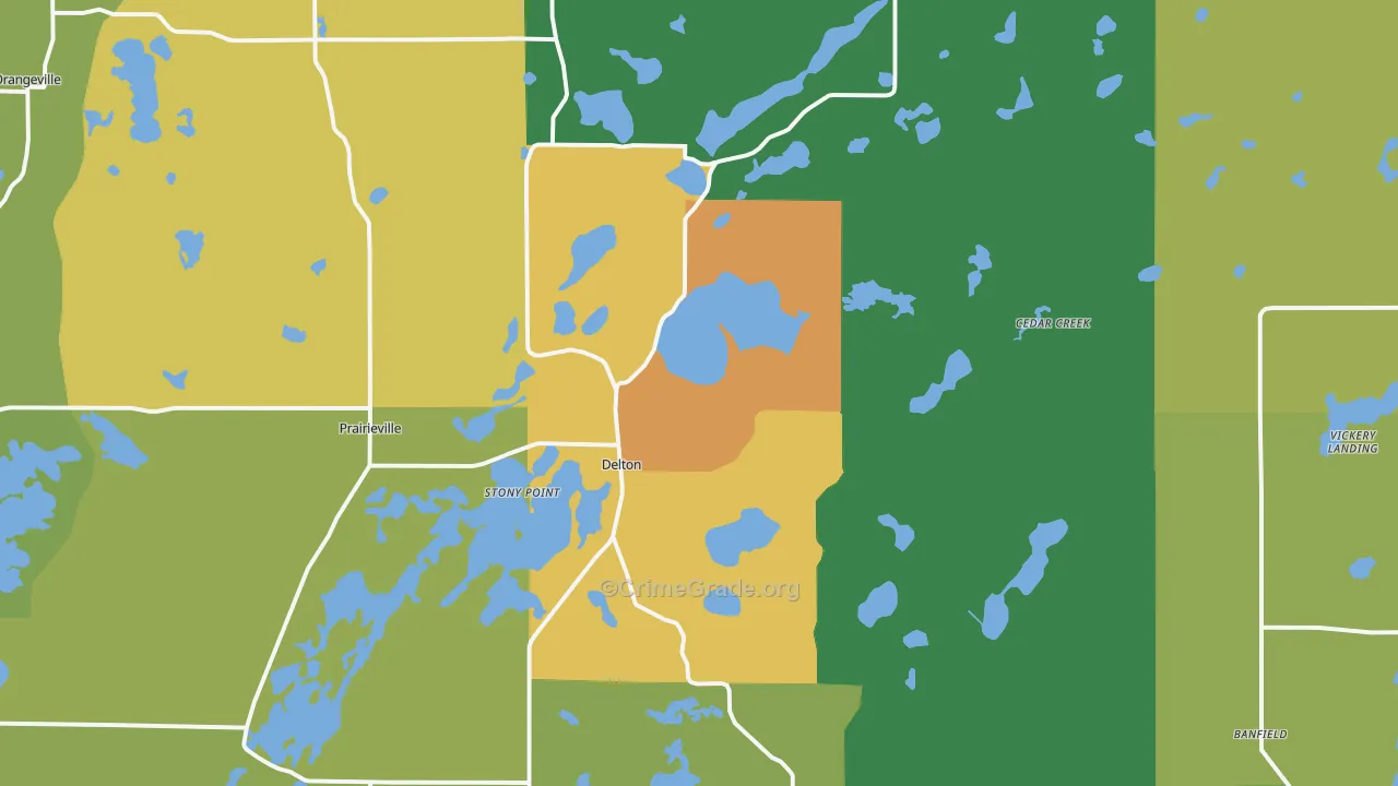 Delton, MI Map of Assault Rates