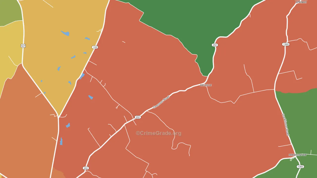 Delville, KY Map of Assault Rates