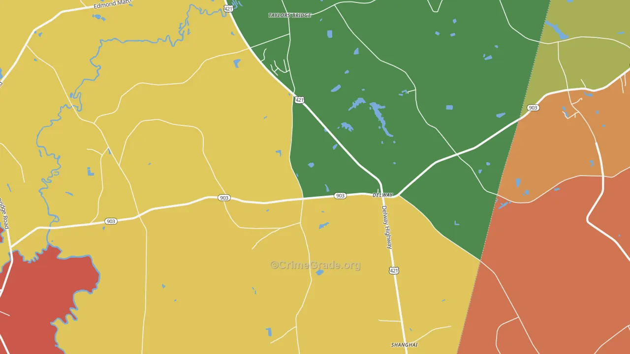 Delway, NC Map of Assault Rates